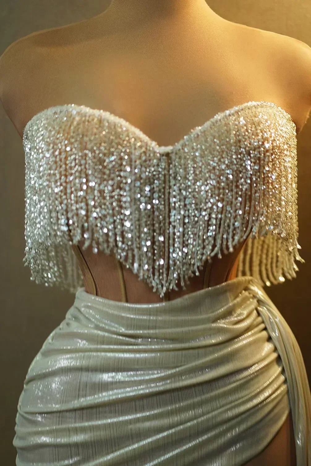 Sparkly Rhinestones Mini Dress for Parties
